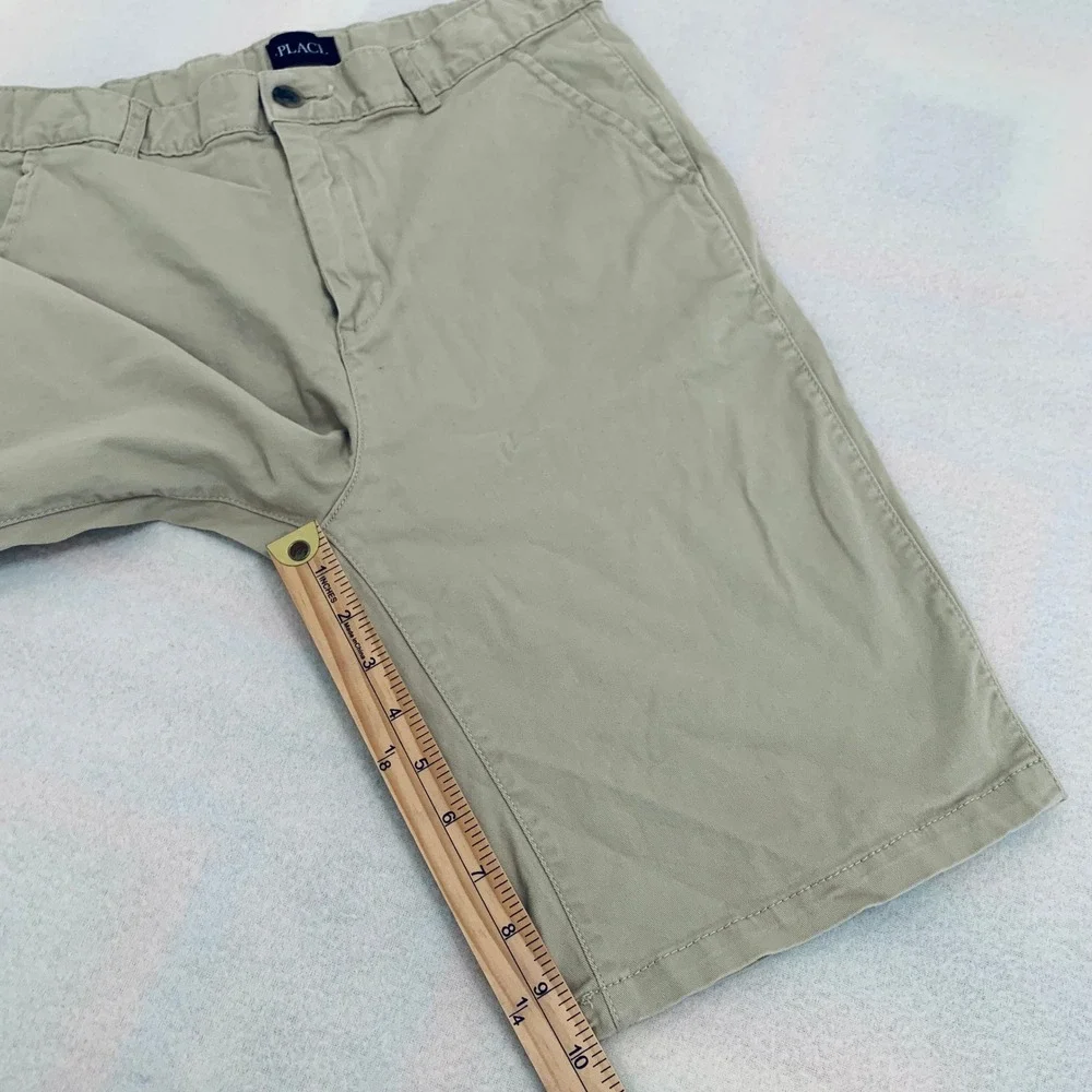 The Children's Place Chino Shorts BIG BOY Uniform Size 18 Khaki Adjustable Waist